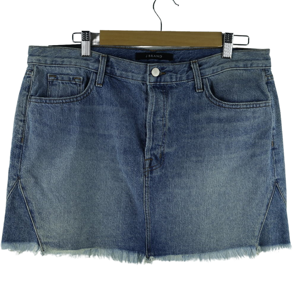 J Brand Bonny Size 31 Denim Medium Wash Distressed Jean Skirt NWT